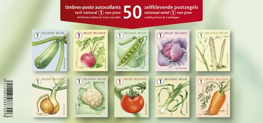 [POS-1PZNAT2] Postzegels Bpost Nationaal groenten non-prior (50) 