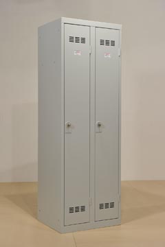 [TIM-3104649] Garderobekast propere industrie lockers Henry Pierre 180x60cm 2 deuren grijs