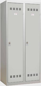 [TIM-3114341] Garderobekast vuile industrie lockers Henry Pierre 180x80cm 2 deuren grijs