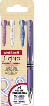 [TIM-UM1534A] Gelroller Uni-ball Signo Broad Creative brede punt 1mm roze wit blauw paars (4)