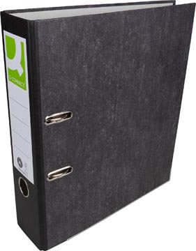 [TIM-KF12026] Ordner Q-Connect karton A4 rug 80mm zelfklevend rugetiket gewolkt zwart