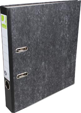 [TIM-KF12027] Ordner Q-Connect karton A4 rug 50mm zelfklevend rugetiket gewolkt zwart