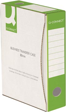 [TIM-KF15834] Archiefdoos Q-Connect karton A4 339x298mm rug 80mm wit-groen