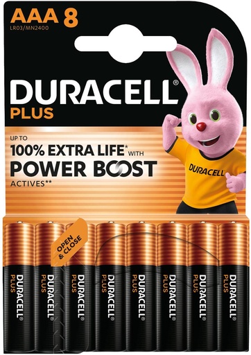 [TIM-4176768] Batterij Duracell Plus 100% AAA (8)