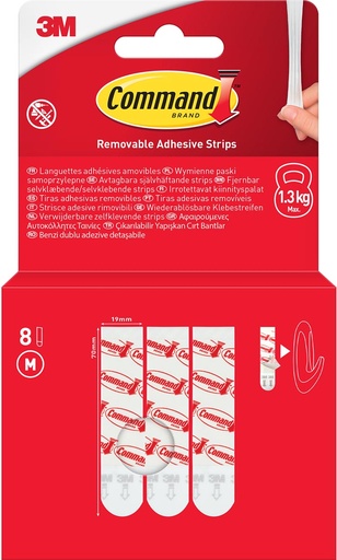 [TIM-170218] Kleefstrips Command medium wit (8)