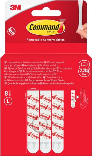 [TIM-170238] Kleefstrips Command large wit (8)