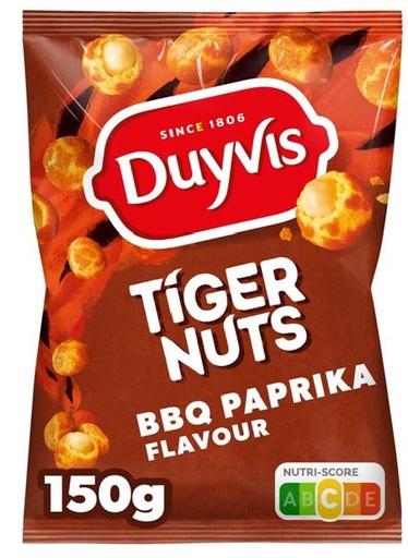 [TIM-56223] Nootjes Duyvis Tiger Nuts barbecue paprika zakje 150g