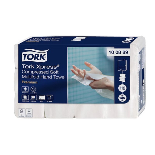 [OND-100889] Handdoeken Tork Xpress Compressed Soft Multifold Premium H2 2-laags 225vel (12)