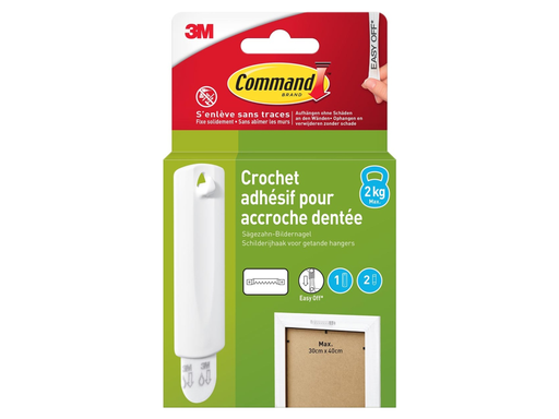 [TIM-170401] Fotolijststrip voor haak met zaagtanden Command draagvermogen 2kg wit