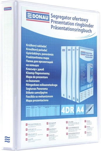 [TIM-2788409] Panorama ringmap Donau PP A4 4 D-ringen 40mm rug 63mm wit