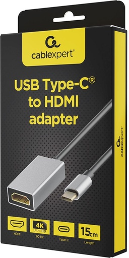 [TIM-9121354] Kabel Cablepert adapter USB-C naar HDMI 0,15m zwart