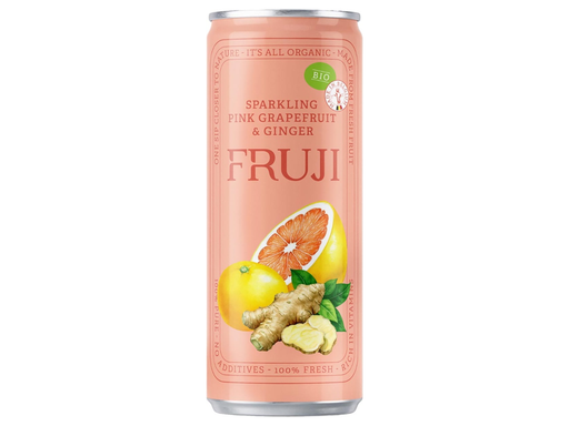 [TIM-53572] Frisdrank Fruji limonade sparkling grapefruit & ginger Bio blik 25cl (12)