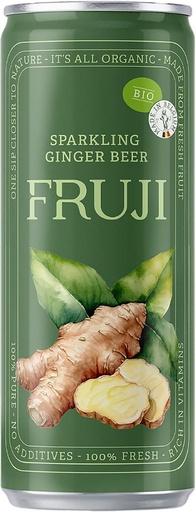 [TIM-53573] Frisdrank Fruji limonade sparkling gingerbeer Bio blik 25cl (12)