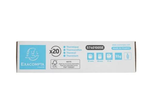 [REK-5740100SE] Thermische kassarol Exacompta 57x40x12 17m 1-laags 55gr wit (20)