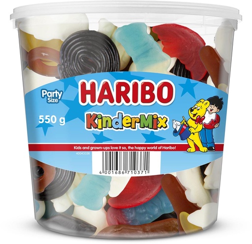 [TIM-410011] Snoepgoed Haribo  Kinder mix emmer van 550 g