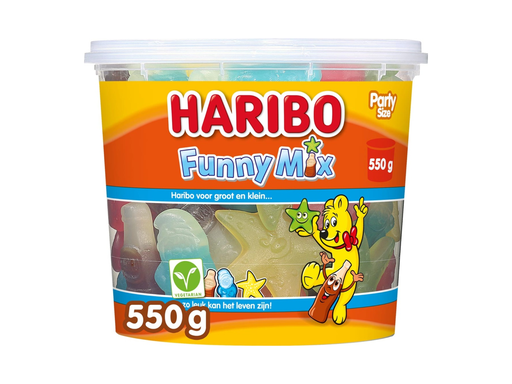 [TIM-410020] Snoepgoed Haribo  Funny mix emmer van 550 g