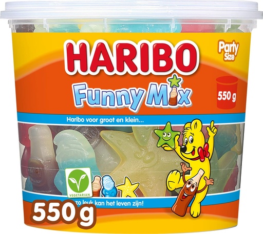 [TIM-410020] Snoepgoed Haribo  Funny mix emmer van 550 g