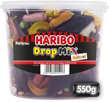 [TIM-410030] Snoepgoed Haribo  Drop mix gekleurd emmer van 550 g