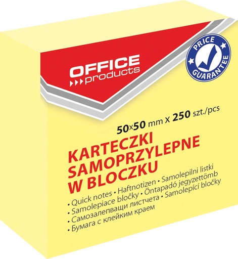 [TIM-4821106] Memoblok OFFICE products  ft 50 x 50 mm geel 250vel
