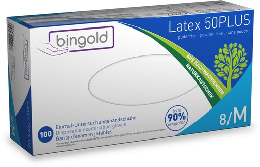 [TIM-604218] Handschoenen uit latex medium wit poedervrij (100)