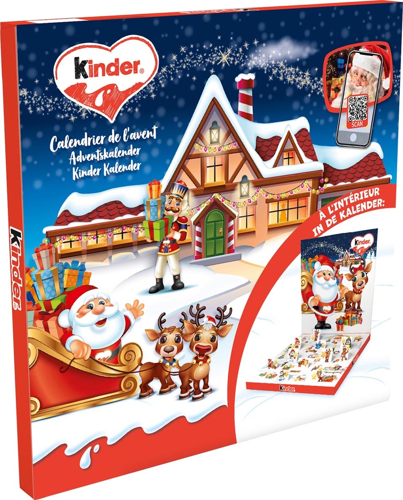  chocolade adventskalender mix Kinder doos van 123 gram