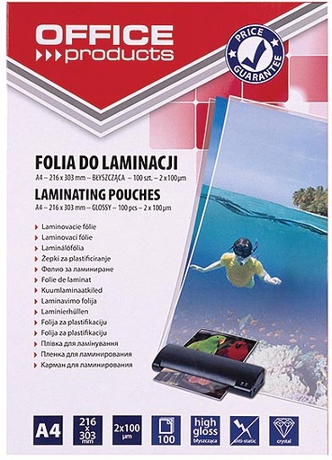 [TIM-2542590] Lamineerhoes OFFICE products  ft A4 200 micron (2 x 100 micron) (10)