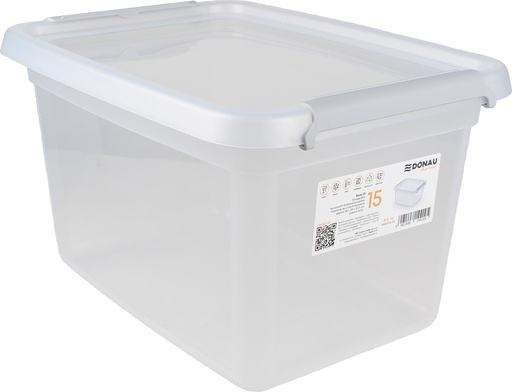 [TIM-825311]  Opbergdoos DONAU Home 15 liter transparant