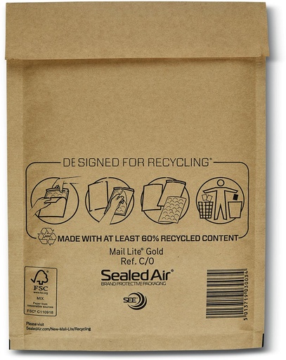 [TIM-9004555] Luchtkussenenveloppen Mail Lite  goud C/0 150 x 210 mm (200)