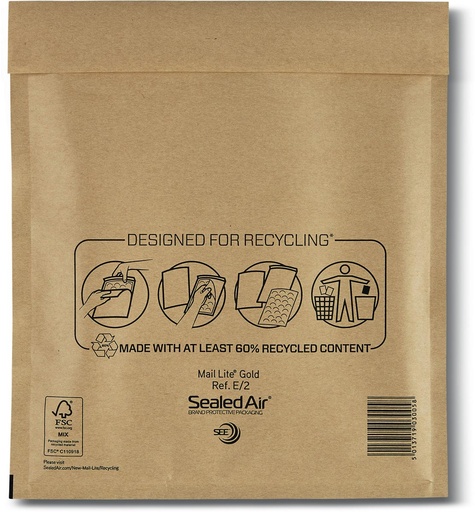 [TIM-9004556] Luchtkussenenveloppen Mail Lite  goud E/2  220 x 260 mm (200)