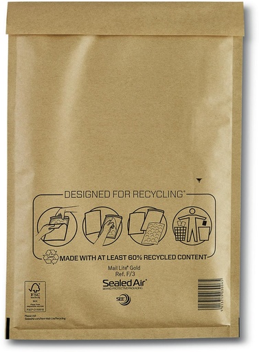 [TIM-9004557] Luchtkussenenveloppen Mail Lite  goud F/3  220 x 330 mm (100)