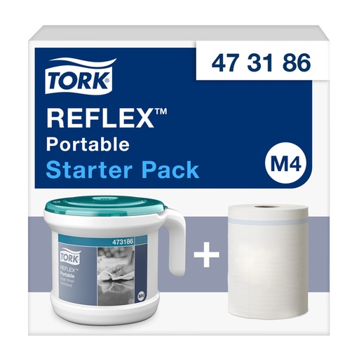 [QUA-473186] Reinigingsdoekdispenser Tork M4 Reflex Performance dispenserdoos startpakket wit 