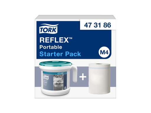 [QUA-473186] Reinigingsdoekdispenser Tork M4 Reflex Performance dispenserdoos startpakket wit 