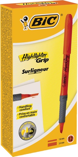 [TIM-8119330] Markeerstift Highlighter Grip Bic  oranje (12)