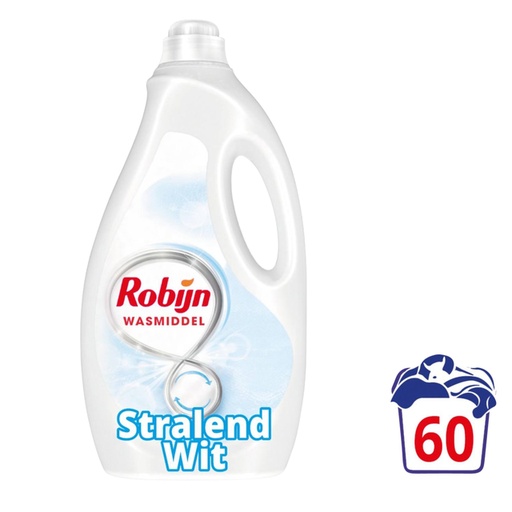 [QUA-8720181103094] Wasmiddel Robijn vloeibaar 3L stralend wit 60 scoops