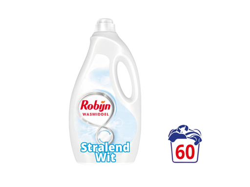 [QUA-8720181103094] Wasmiddel Robijn vloeibaar 3L stralend wit 60 scoops