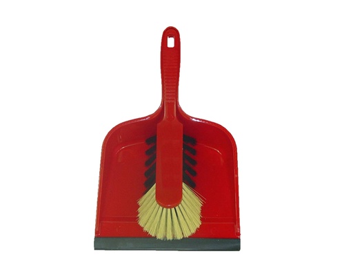 [QUA-104091R] Stoffer en blik Cleaninq kunststof met rubberen lip