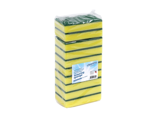 [QUA-105062] Schuurspons Cleaninq 140x90x28mm geel/groen (10)