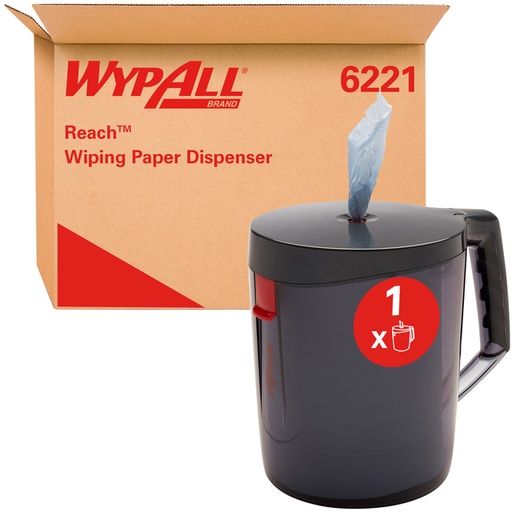 [QUA-6221] Poetspapierdispenser WypAll L10 Reach draagbare dispenser zwart 