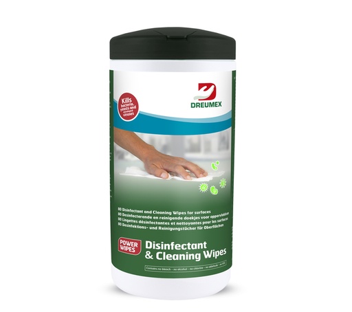 [QUA-74700801001] Desinfectiedoekjes Dreumex Disinfectant & Cleaning bus wit (80)