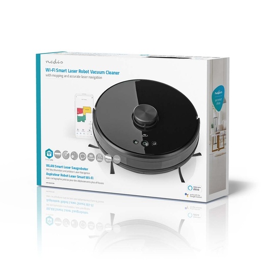 [QUA-WIFIVCL001CBK] Robotstofzuiger Nedis Smartlife wifi laser 3-in-1 zwart