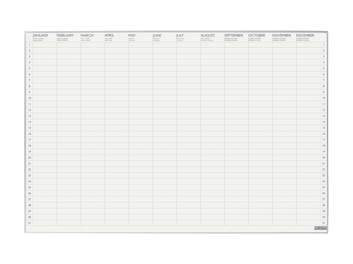 [TIM-4323D] Jaarplanner Desq ultra thin magnetisch 60x90cm