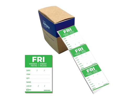 [TIM-DLDFRI] Etiketten voedselcodering Avery HACCP vrijdag 40 x 56 mm(500)