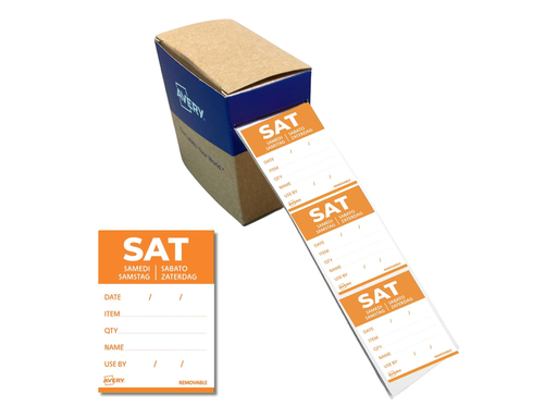 [TIM-DLDSAT] Etiketten voedselcodering Avery HACCP zaterdag  40 x 56 mm(500)