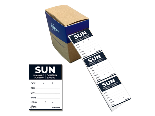 [TIM-DLDSUN] Etiketten voedselcodering Avery HACCP zondag  40 x 56 mm(500)