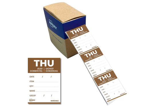 [TIM-DLDTHU] Etiketten voedselcodering Avery HACCP donderdag  40 x 56 mm(500)