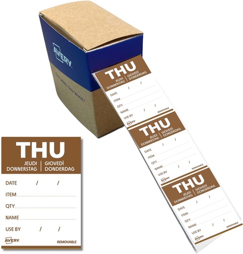[TIM-DLDTHU] Etiketten voedselcodering Avery HACCP donderdag  40 x 56 mm(500)