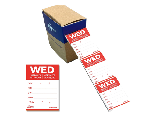 [TIM-DLDWED] Etiketten voedselcodering Avery HACCP woensdag  40 x 56 mm(500)