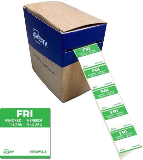 [TIM-DLSFRI] Etiketten voedselcodering Avery HACCP vrijdag  25 x 25 mm(1000)