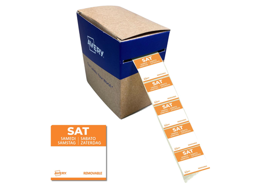 [TIM-DLSSAT] Etiketten voedselcodering Avery HACCP zaterdag   25 x 25 mm(1000)