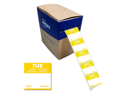 [TIM-DLSTUE] Etiketten voedselcodering Avery HACCP dinsdag  25 x 25 mm(1000)